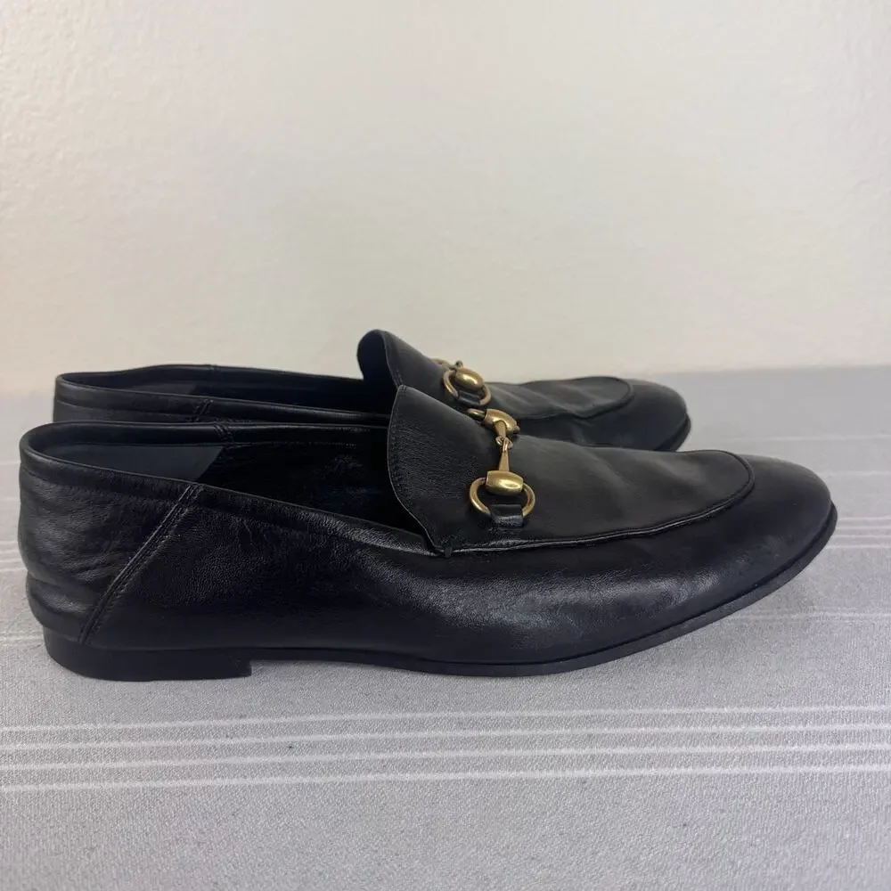 Gucci Brixton Horsebit Leather Loafers Slip On Slipper Preppy Luxury Black 8/8.5